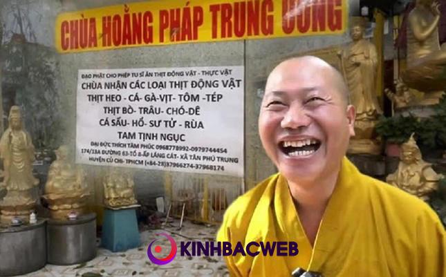 Tiền Phong Ông Phúc tự nhận là "Đại đức Thích Tâm Phúc". Ảnh: A.X. 1