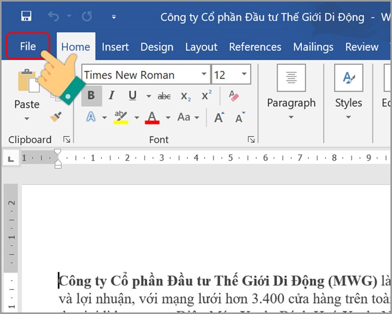 Nhấn vào file