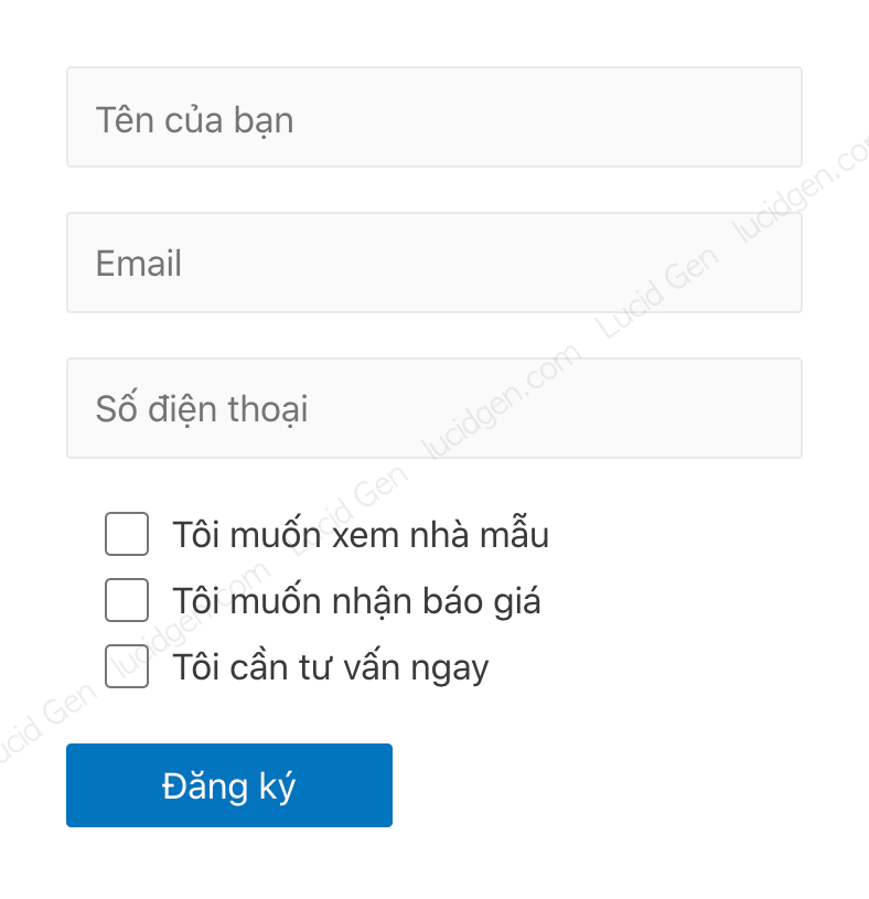 Mẫu Contact Form 7 đẹp cho bất động sản