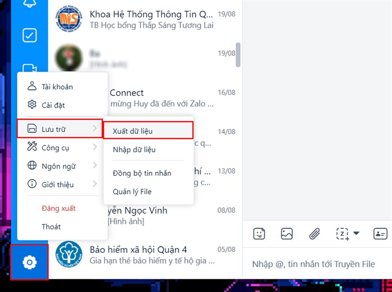 Xóa dữ liệu zalo trên máy tính