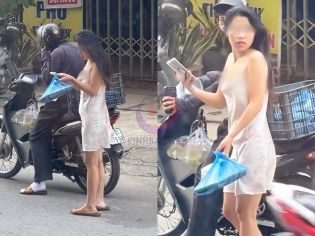 Cô gái nhận váy ngủ mỏng manh nhận đồ shipper đang gây nhiều tranh cãi trên mạng xã hội. 