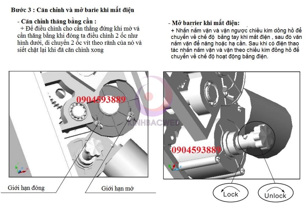 Chỉnh giới hạn hành trình Barrier