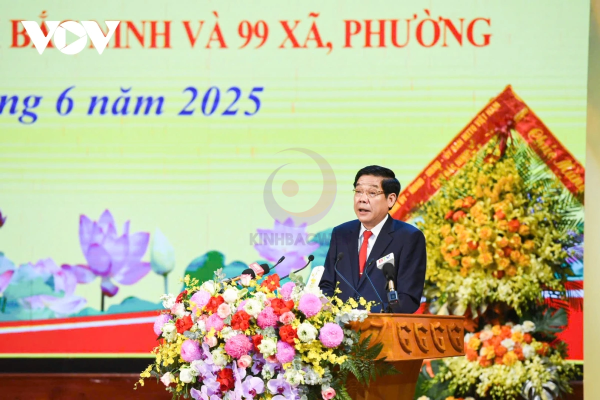Toàn cảnh buổi lễ công bố quyết định thành lập 99 xã, phường tỉnh Bắc Ninh mới
