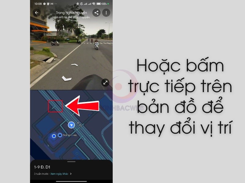Bấm trực tiếp trên bản đồ để thay đổi vị trí